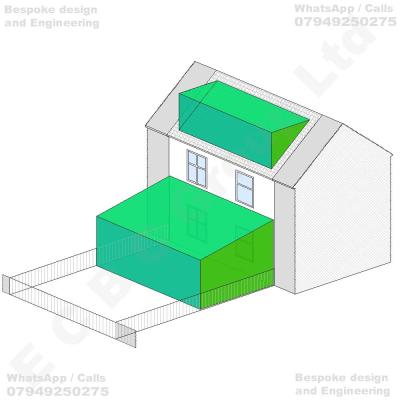 Erection of a single-storey rear extension and construction of a rear dormer roof extension.